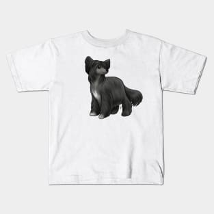 Dog - Chinese Crested - Powderpuff - Black Kids T-Shirt